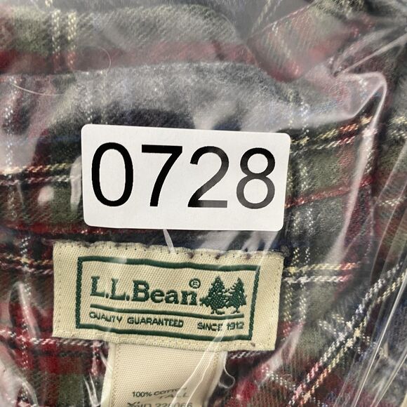 LL Bean Flannel Shirt Mens Tall XL Gray Plaid Long Sleeve Button Down Workwear - Picture 9 of 9